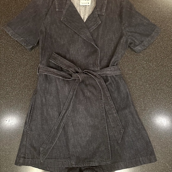 Zara Dark Navy Denim Jumpsuit - Picture 2 of 7